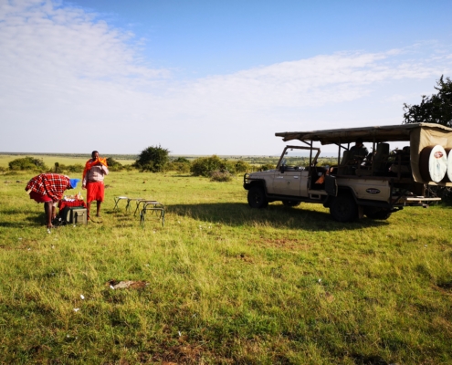 Jeep in der Massai Mara Kenia