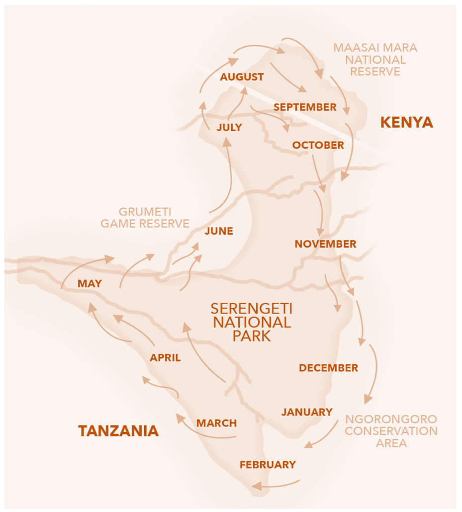 Karte Tiermigration Tansania