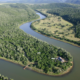 Ausblick auf den Fluss im Sibuya Reservat