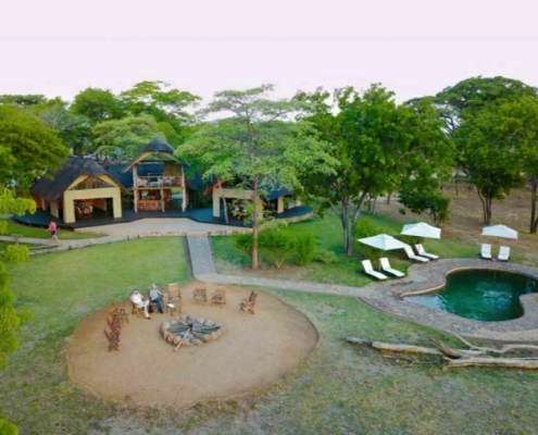 Ansicht von oben Elephants Eye Simbabwe